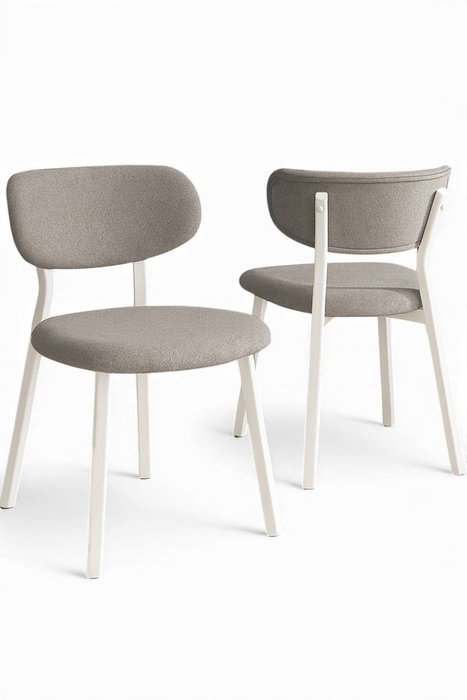 Hanah Home Toldy Juego de 6 Sillas Gris y Blanco